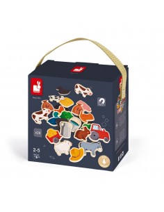 Magnets 24 pcs - Ferme (bois)