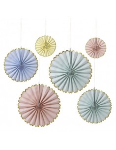 Set de 6 rosaces Pastel