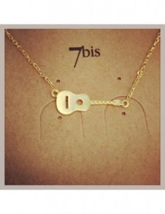 Collier fin guitare doré -...