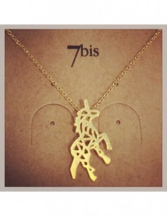 Collier fin licorne dorée origami - 7BIS
