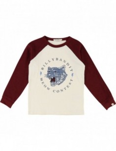 Pull Tigre bordeaux crème