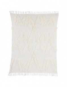 Couvre-lit blanc à franges 2