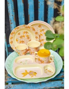 Assiette Creuse En Mélamine, imprimé poisson rouge 2