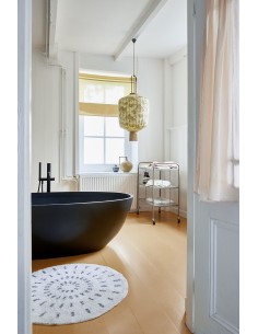 Tapis de Bain Rond Noir et... 2