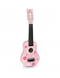 Guitare en bois imprimé fleurs